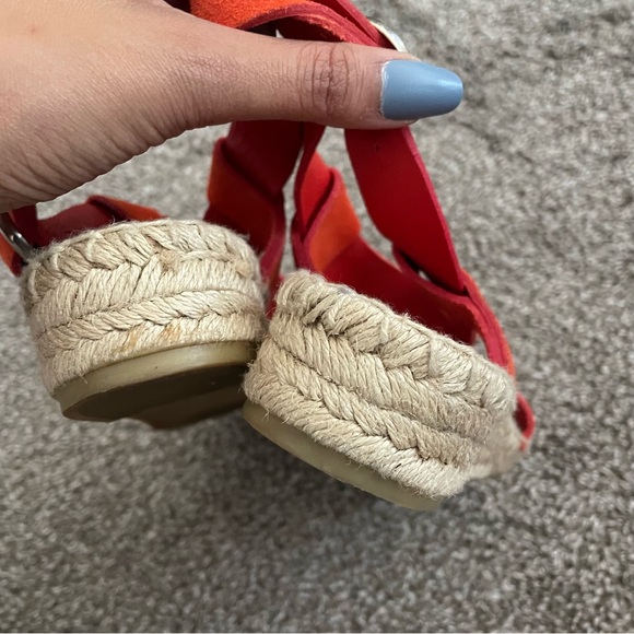 Via Spiga Gia Suede Leather Espdarille Strappy Sandals in Orange Size 8 - Picture 9 of 11